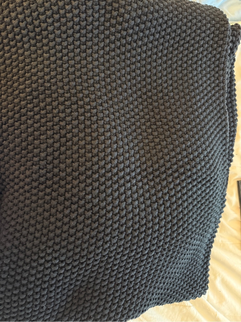 Pottery Barn Chunky Knit Throw Blanket - Black